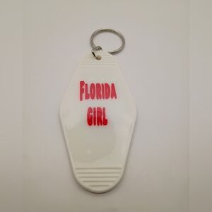 Handmade Red And White Florida Girl Motel Keychain